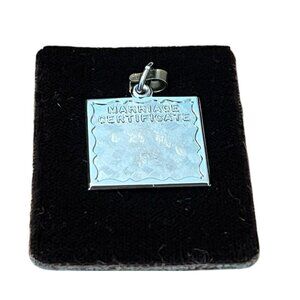 Sterling Silver Marriage Certificate Charm by Rembrandt Wedding License